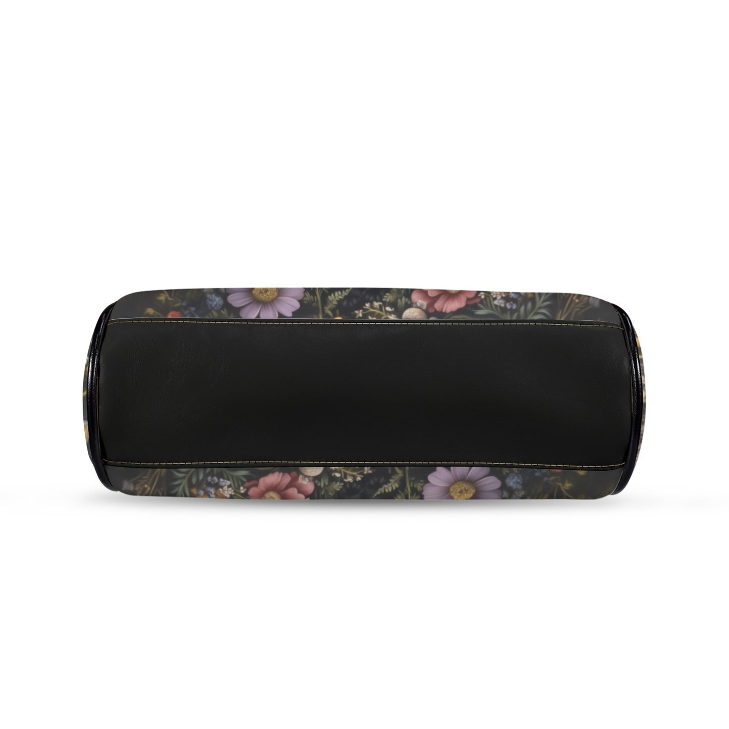 Black Cat & Flower Garden Kisslock Handbag