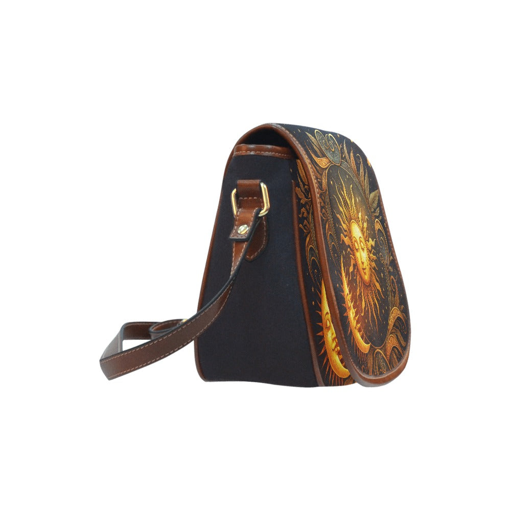 Celestial Sun & Moon Saddle Bag Purse