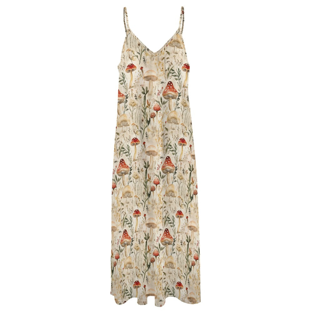 Cottagecore Mushrooms Maxi Dress