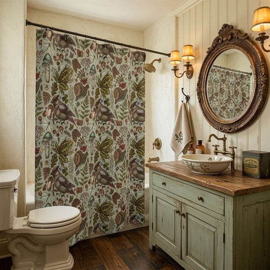 Enchanted Forest Woodland Shower Curtain & Bath Mat Set