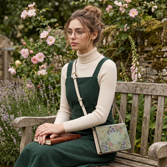 Jane Eyre Mint Green Book-Look Purse