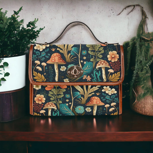 Boho Botanical Mushrooms Satchel