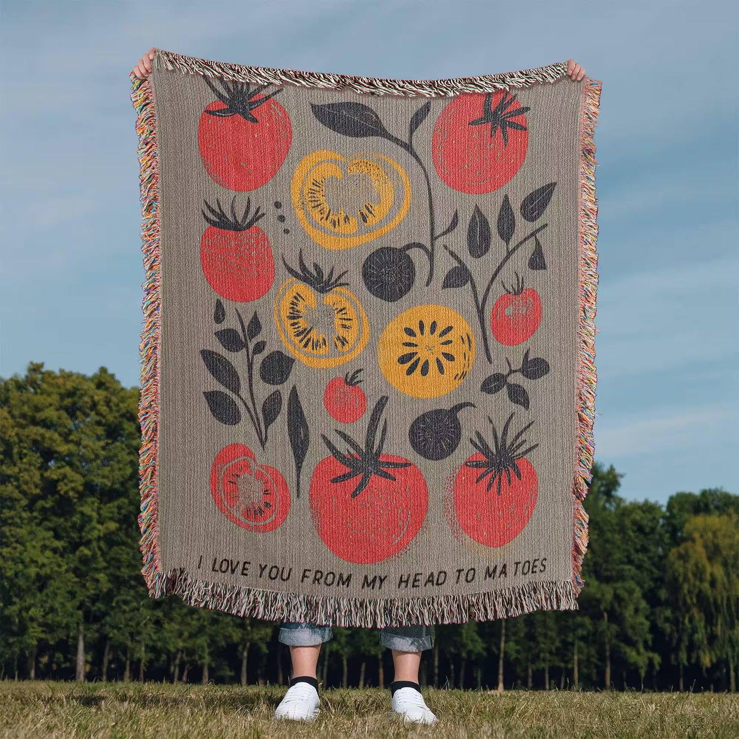 Tomatoes Whimsical Woven Blanket