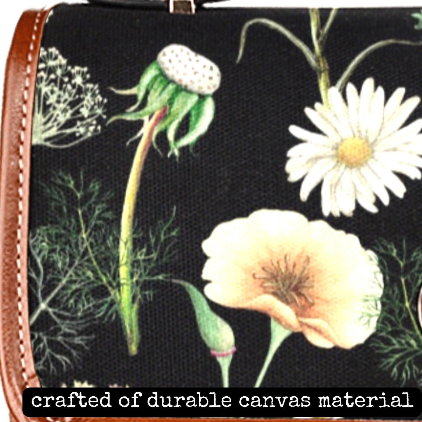 Cottagecore Flowers & Books Satchel Bag