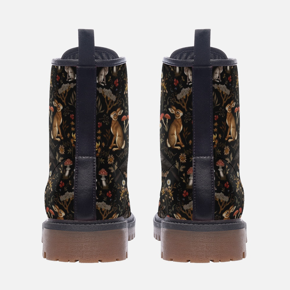 Dark Enchanted Forest Vegan Combat Boots