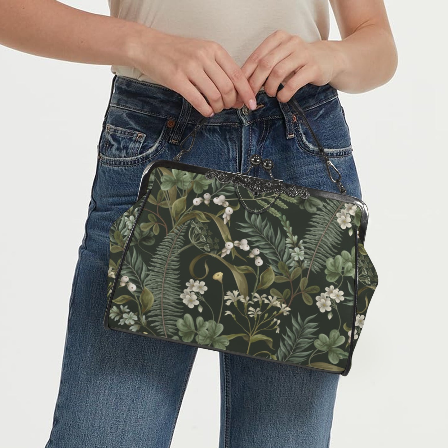 Woodland Botanical Kisslock Purse