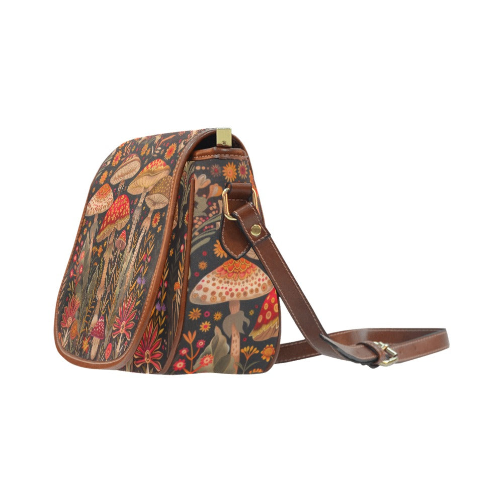 Boho Mushrooms Saddle Bag Purse