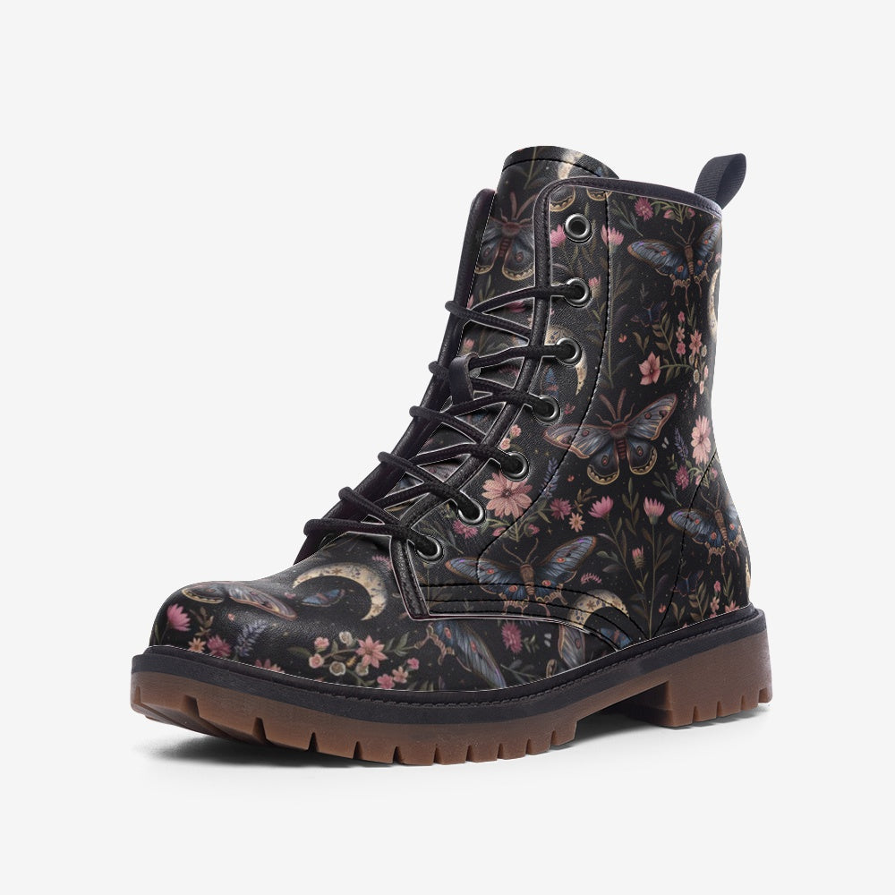 Night Garden Vegan Combat Boots