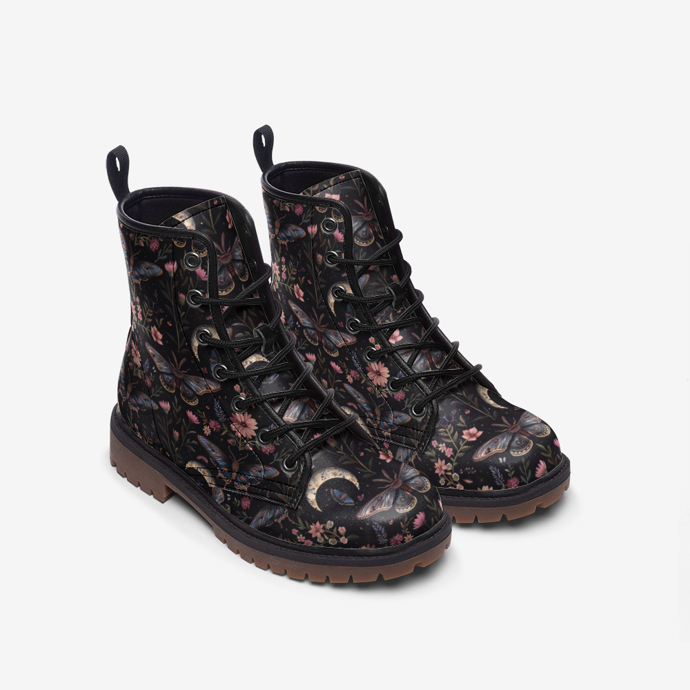 Night Garden Vegan Combat Boots