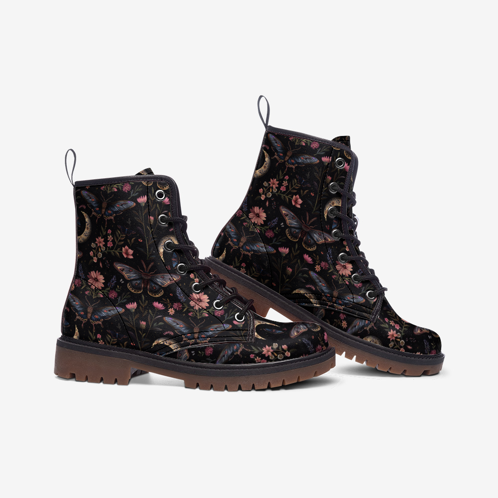 Night Garden Vegan Combat Boots