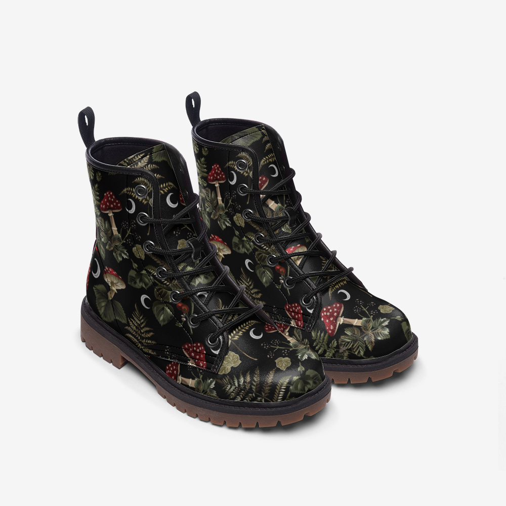 Dark Forest Mushrooms Ferns Moons Boots
