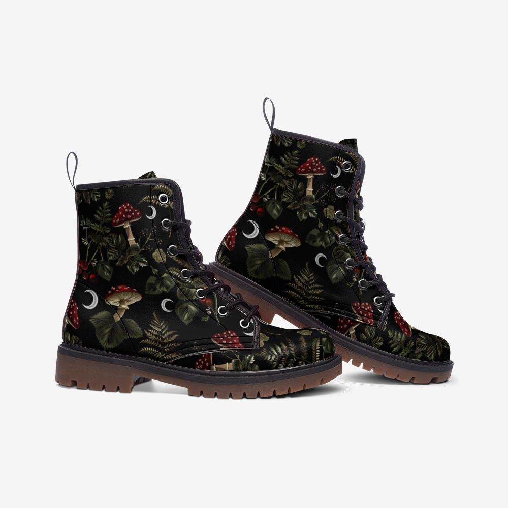 Dark Forest Mushrooms Ferns Moons Boots