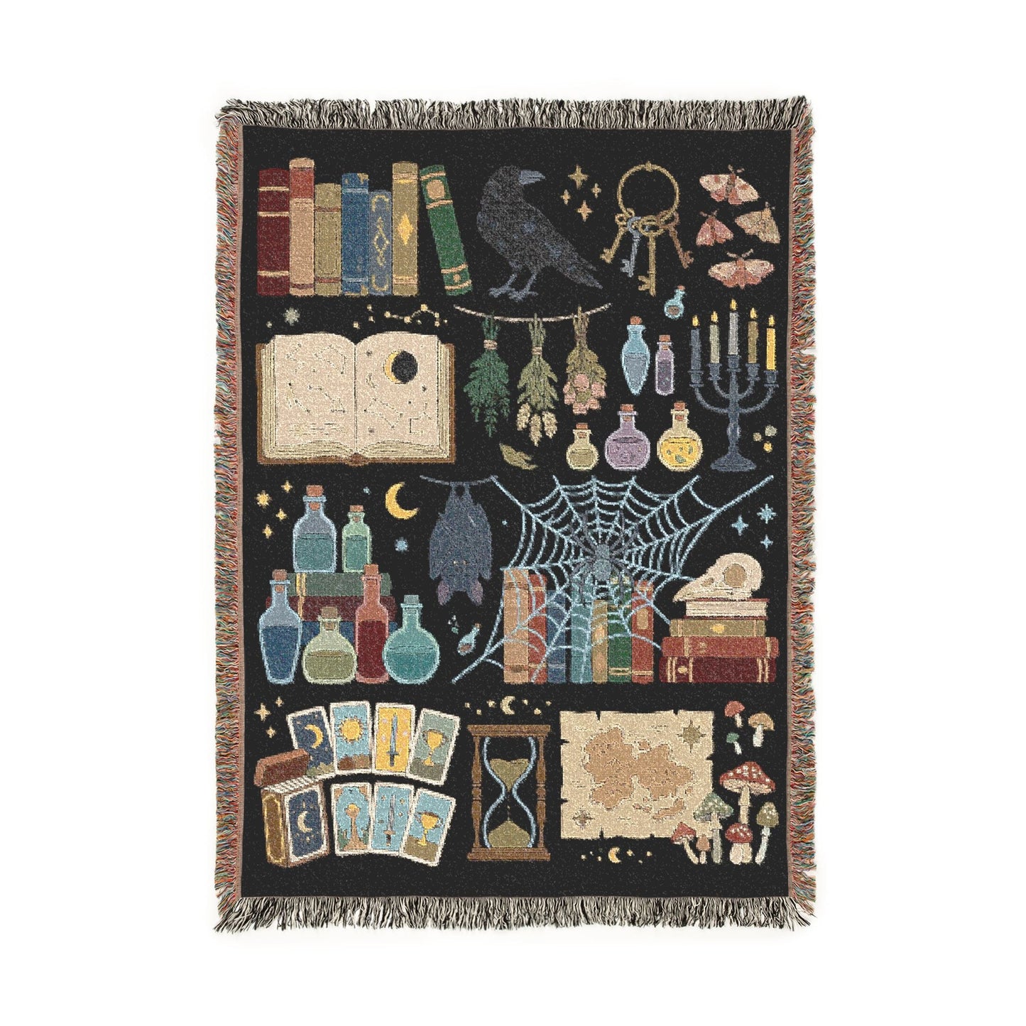 Witchy Spooky Woven Jacquard Blanket