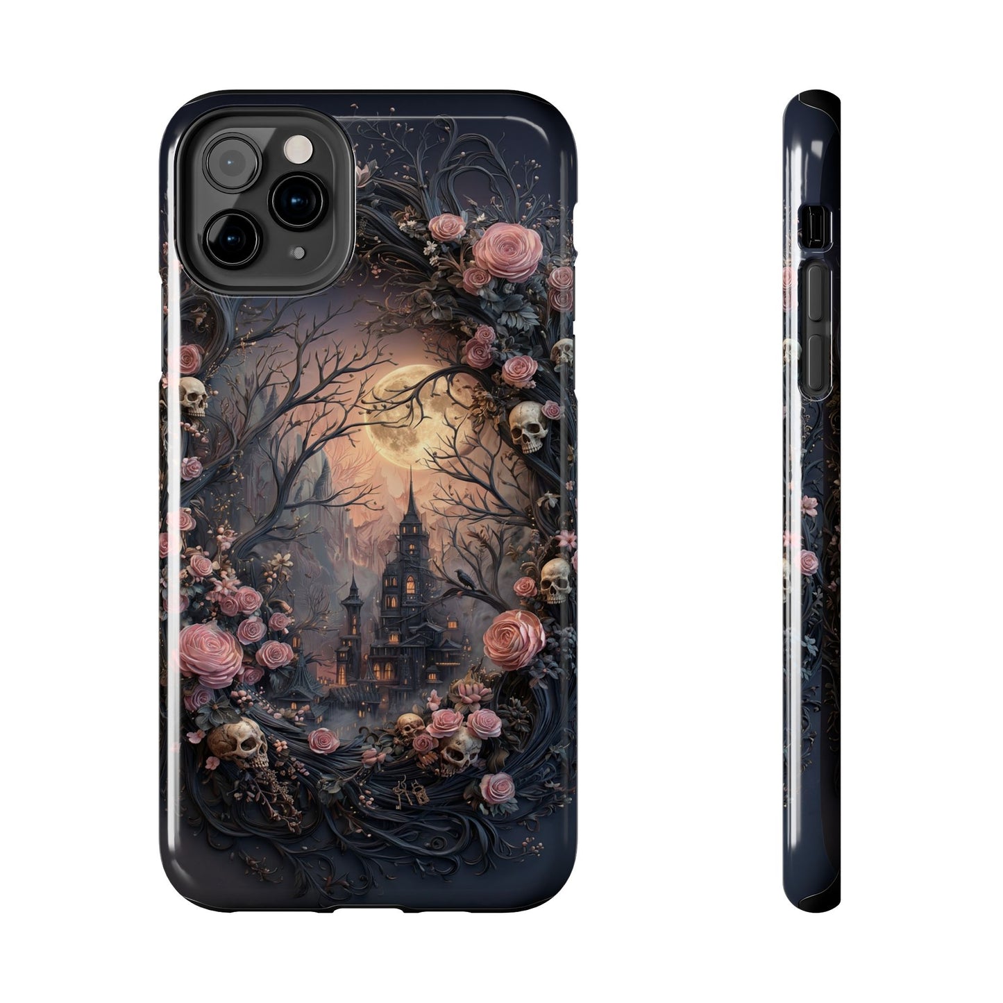 Gothic Castle Roses and Skulls Phone Case