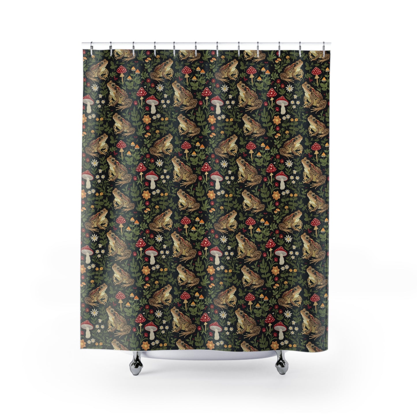 Cottagecore Toad & Mushroom Shower Curtain or Bath Mat
