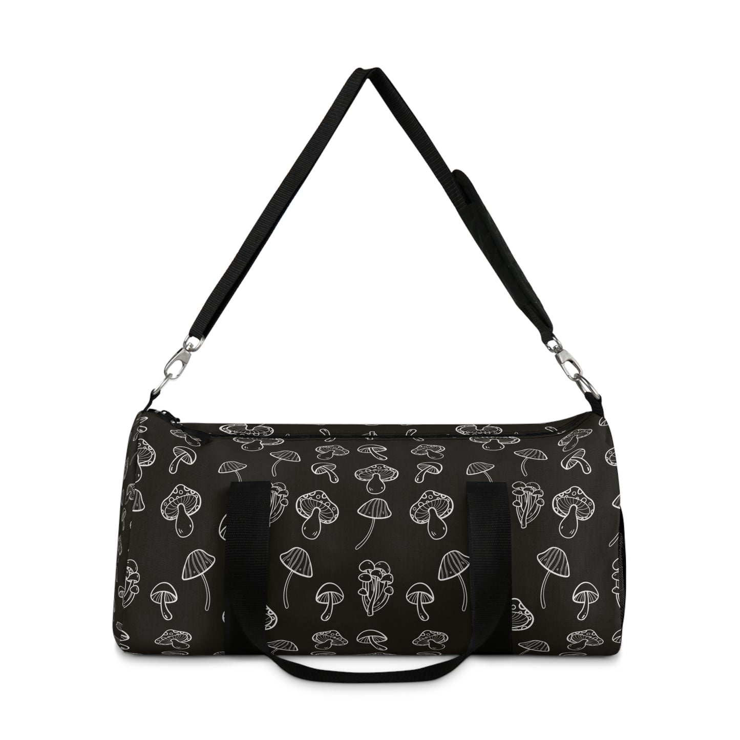 Cute Black and White Mushrooms Duffel Bag