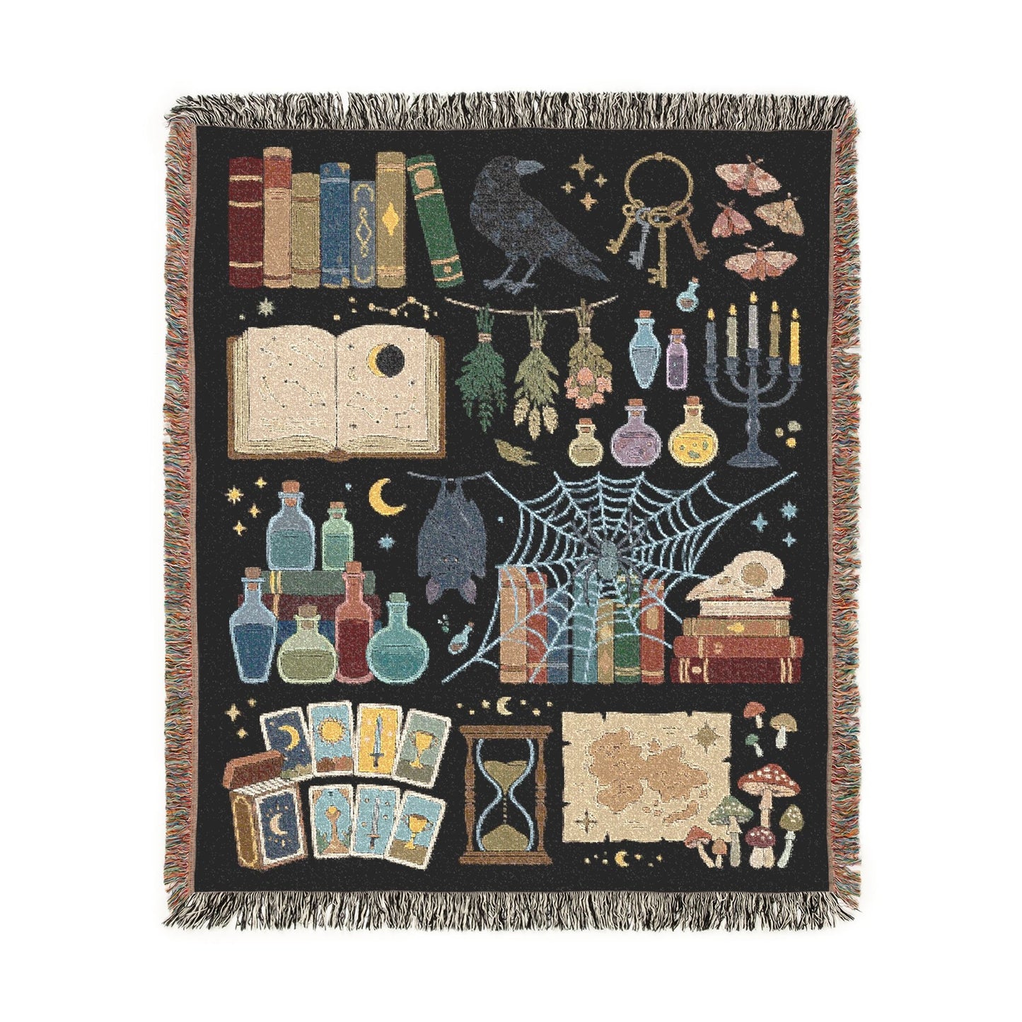 Witchy Spooky Woven Jacquard Blanket