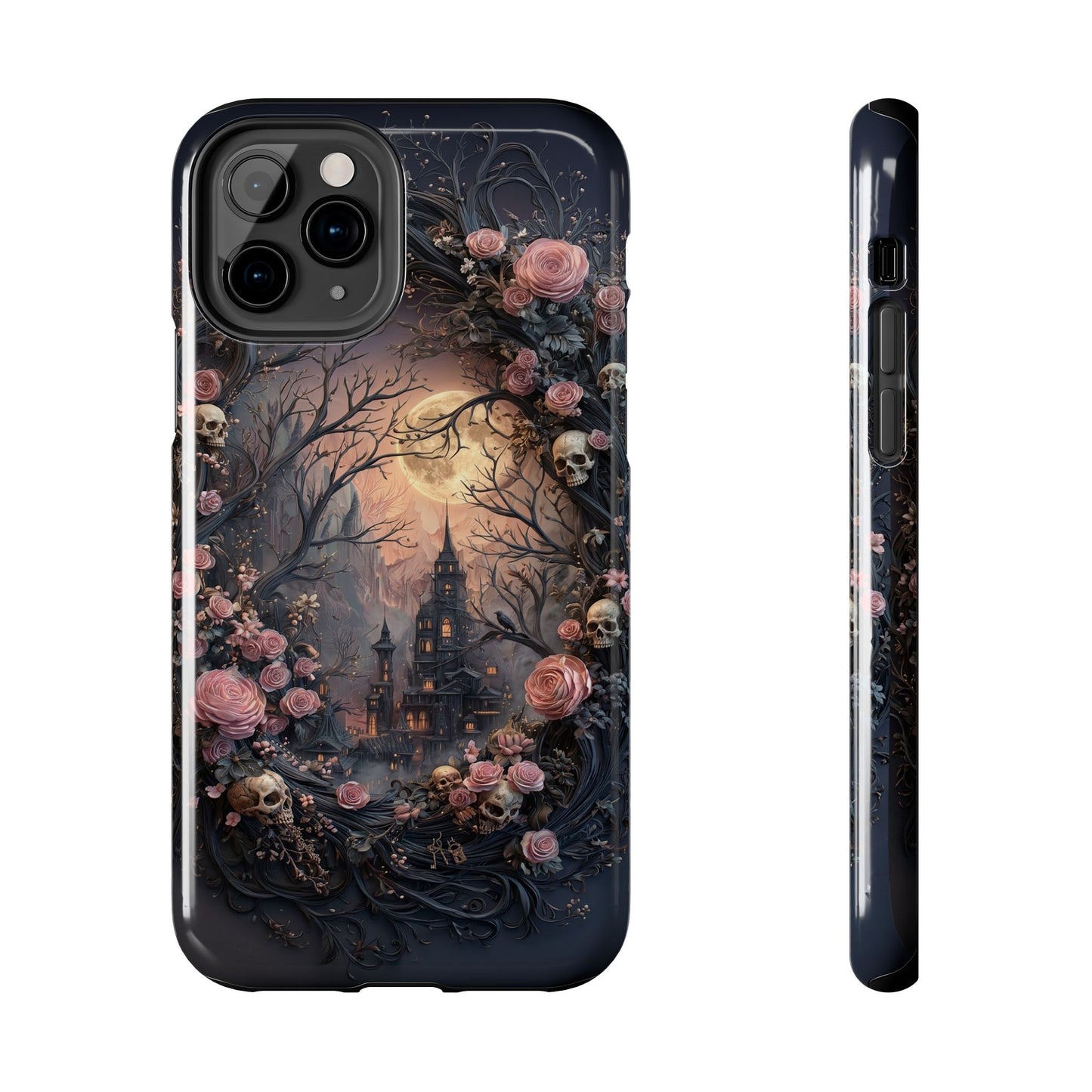 Gothic Castle Roses and Skulls Phone Case