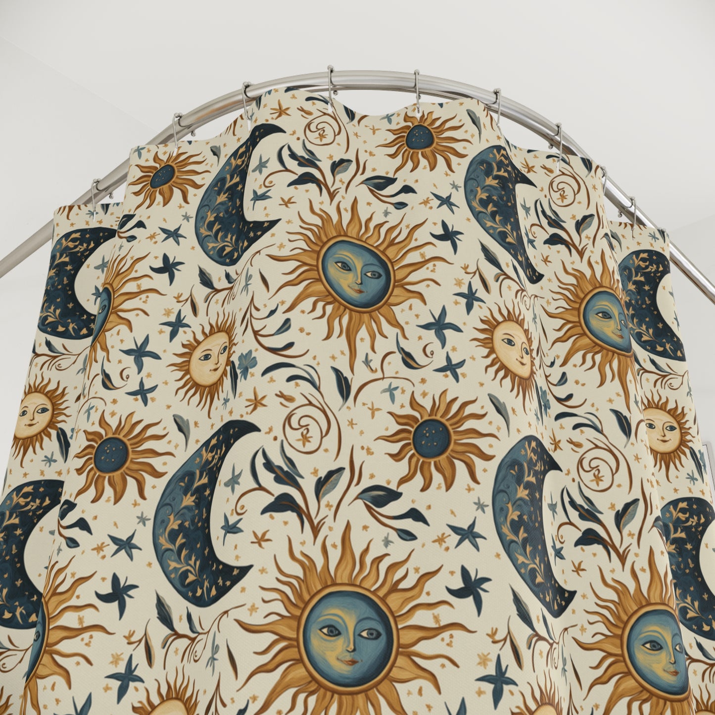 Celestial Sun & Moon Shower Curtain & Bath Mat