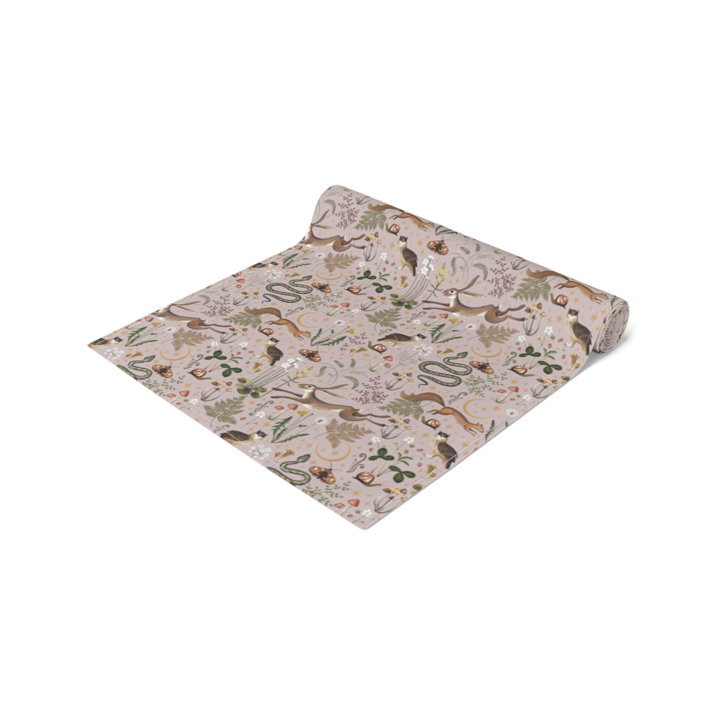 Magic Fairy Forest Taupe Cottagecore Table Runner