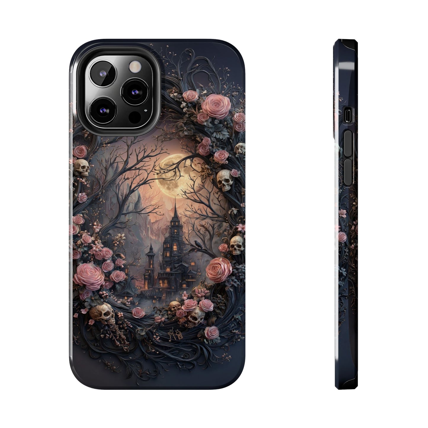 Gothic Castle Roses and Skulls Phone Case