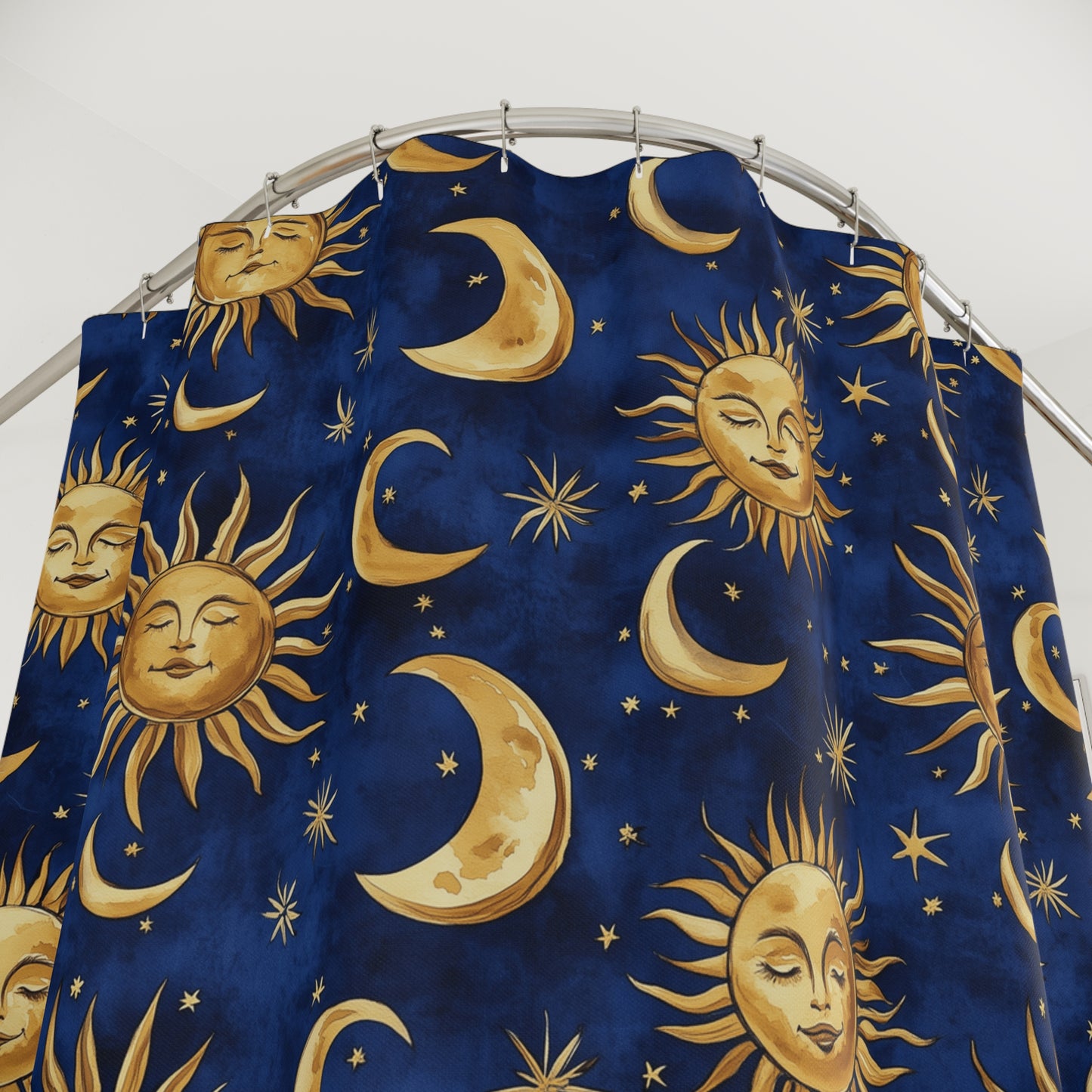 Retro 90s Whimsigoth Celestial Shower Curtain & Bath Mat Set