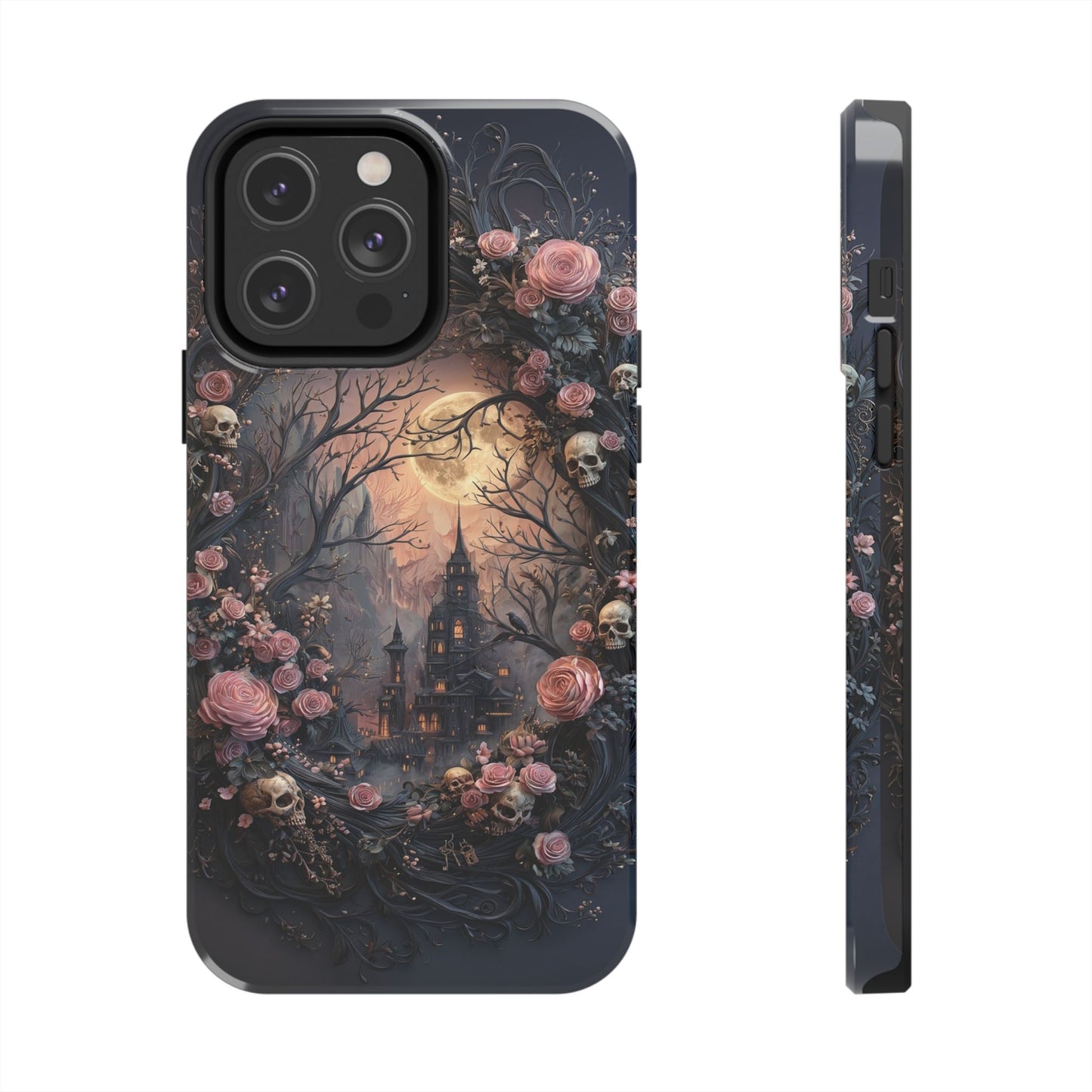 Gothic Castle Roses and Skulls Phone Case