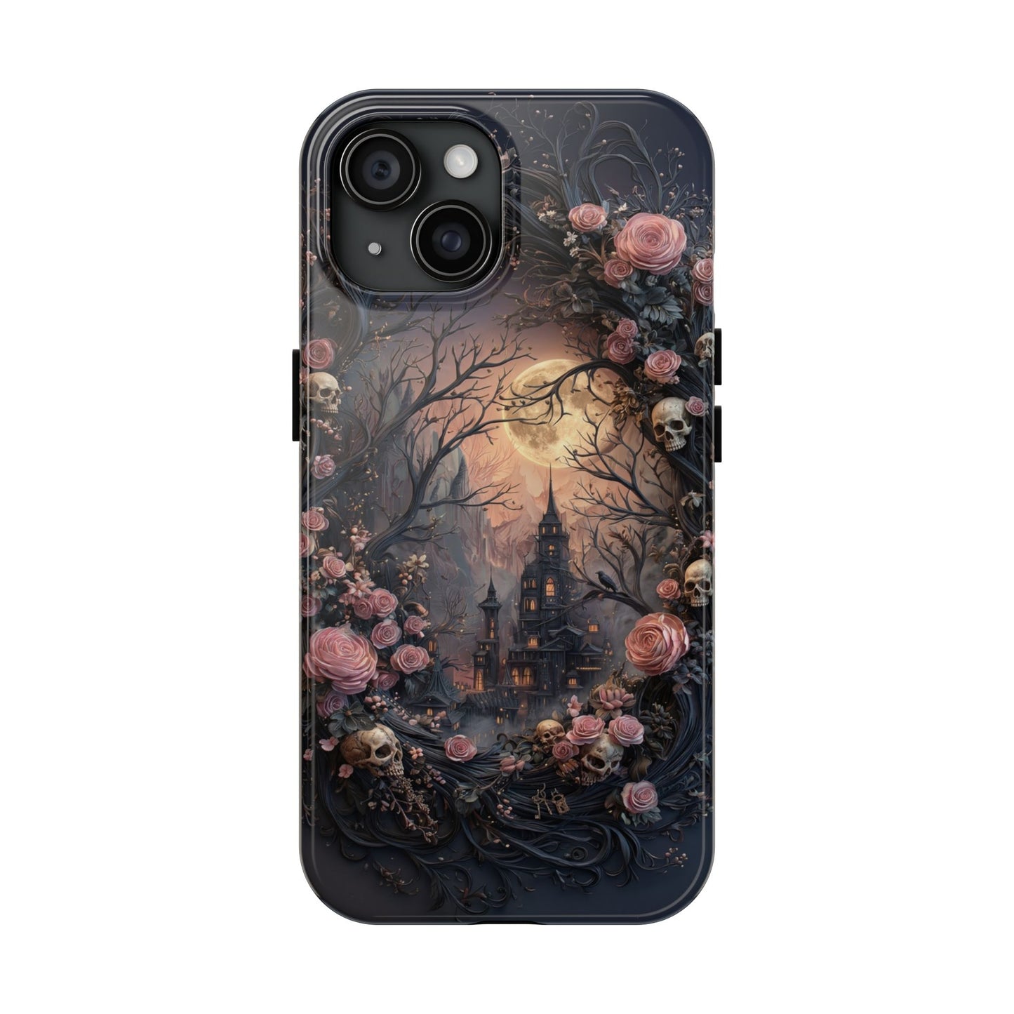 Gothic Castle Roses and Skulls Phone Case