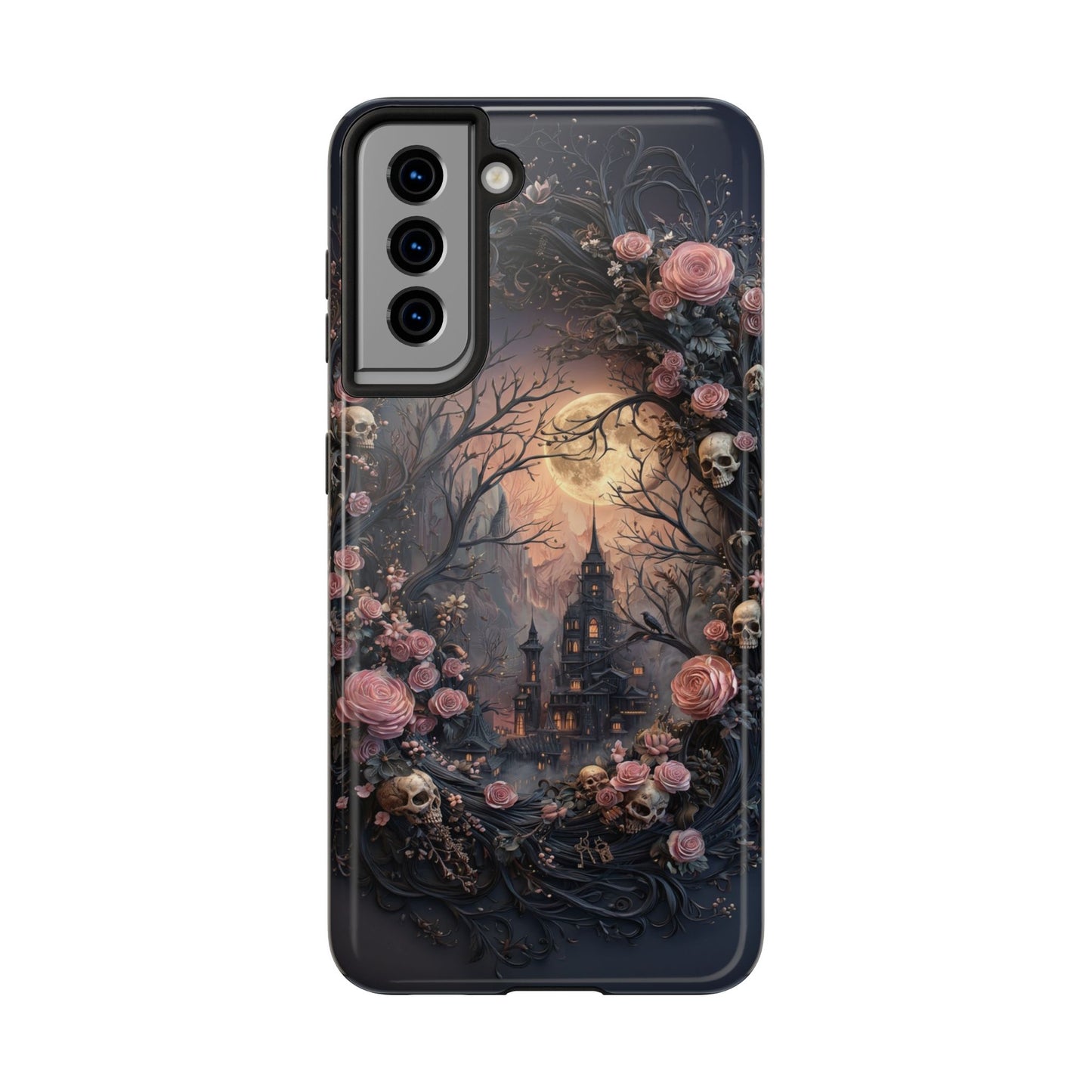 Gothic Castle Roses and Skulls Phone Case