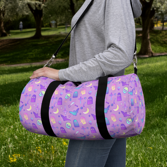 Violet Kawaii Pastel Goth Duffel Bag