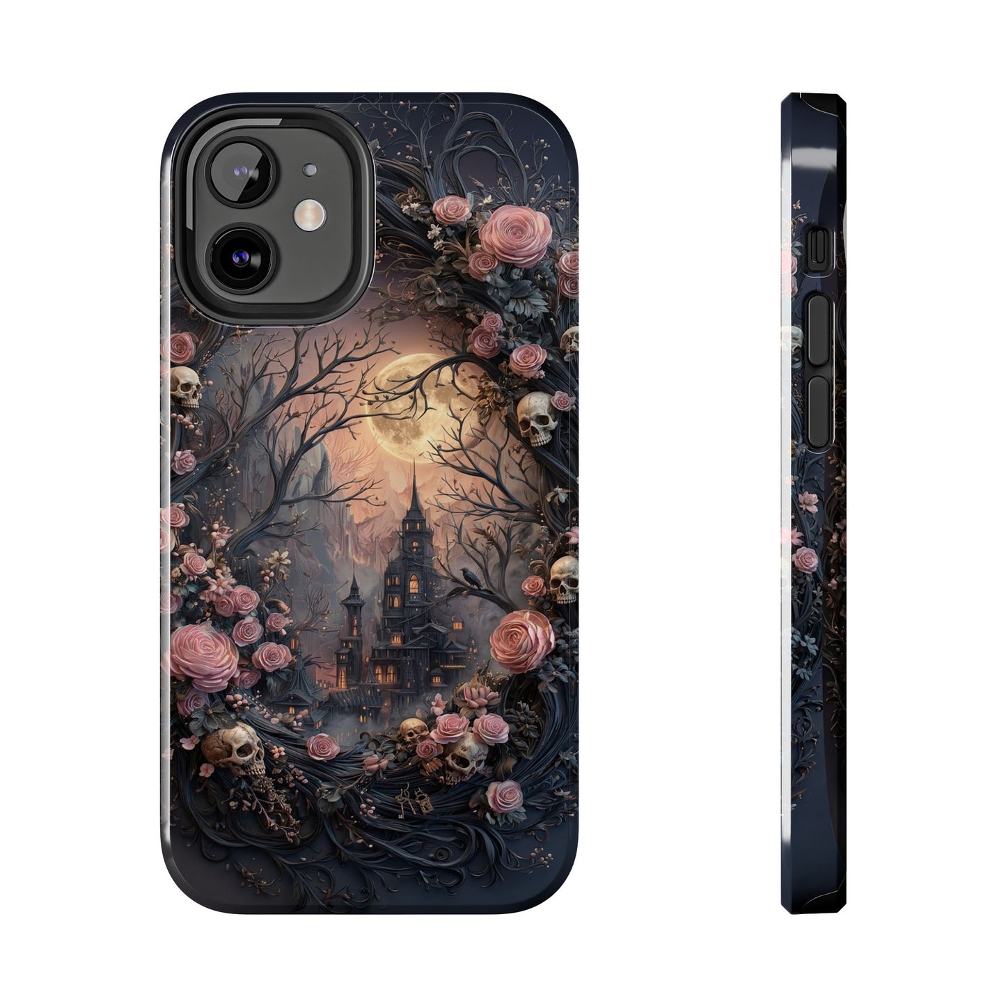 Gothic Castle Roses and Skulls Phone Case