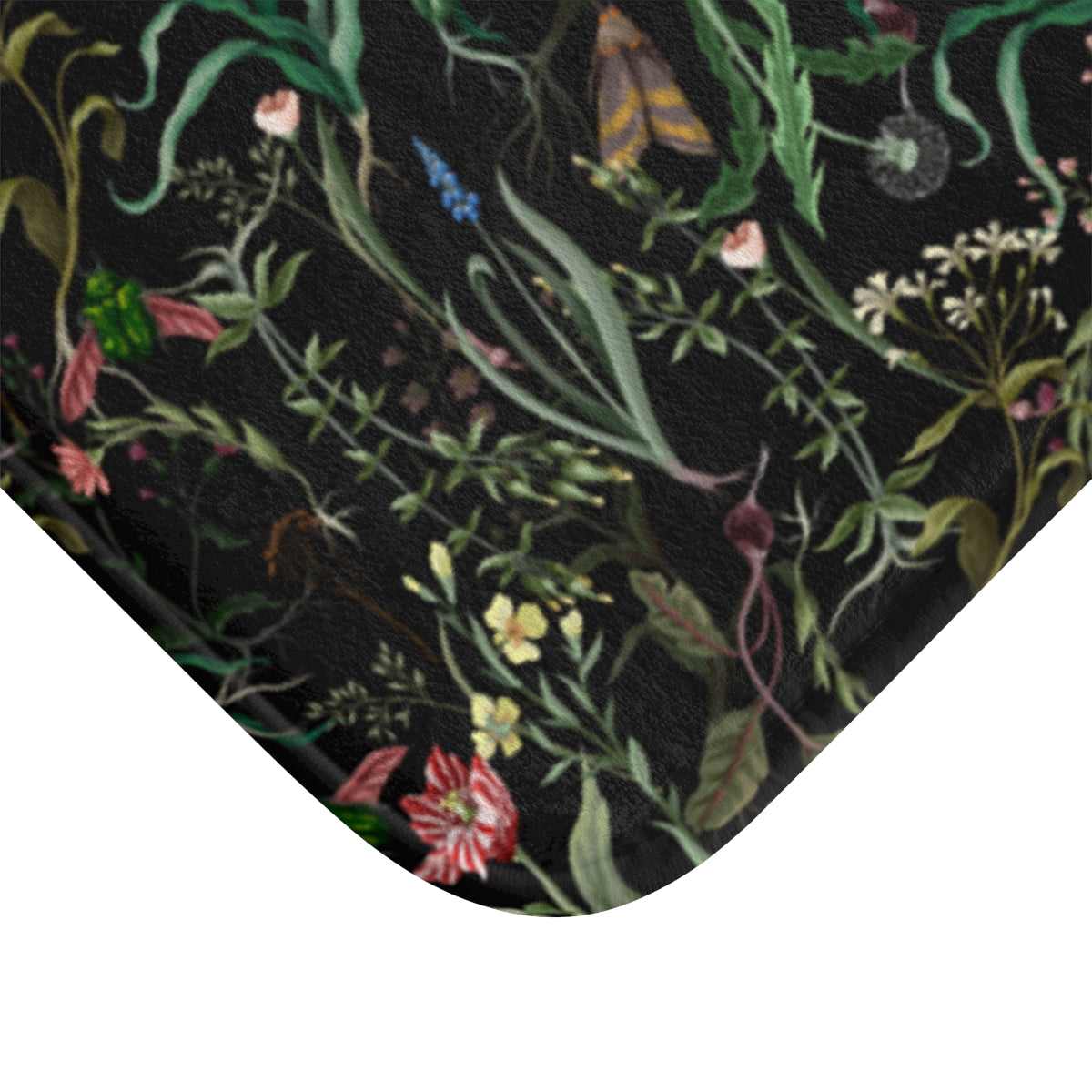 Dark Moody Floral Shower Curtain & Bath Mat