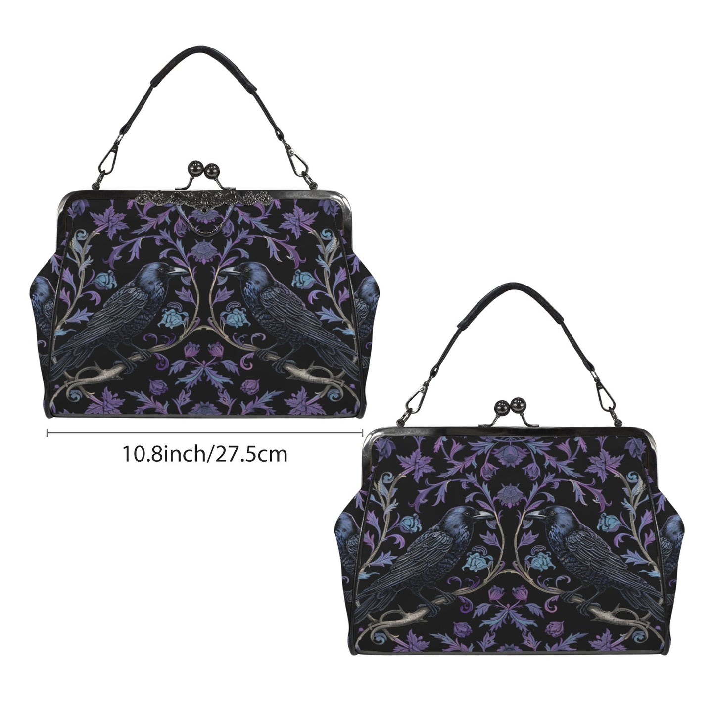 Gothic Ravens Kisslock Handbag