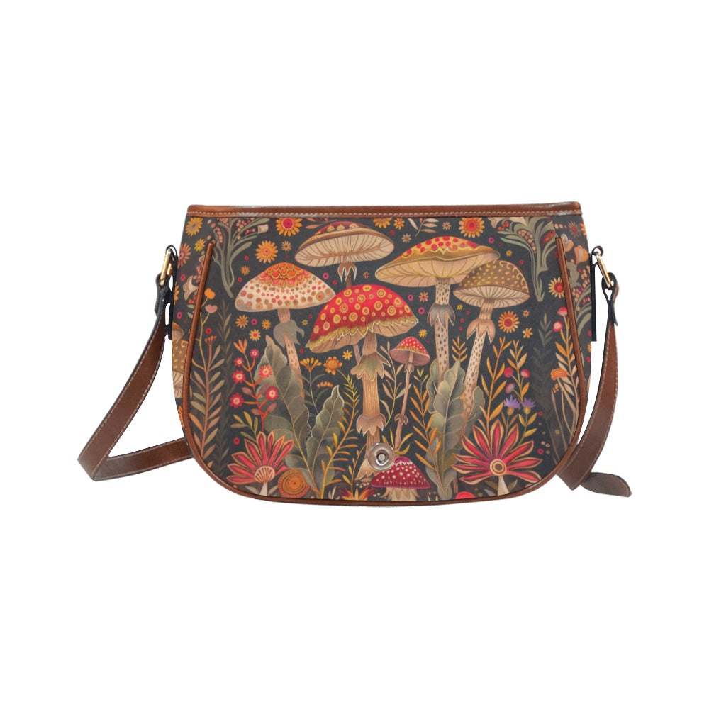 Boho Mushrooms Saddle Bag Purse