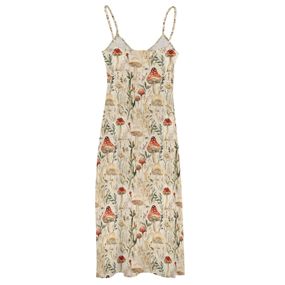 Cottagecore Mushrooms Maxi Dress
