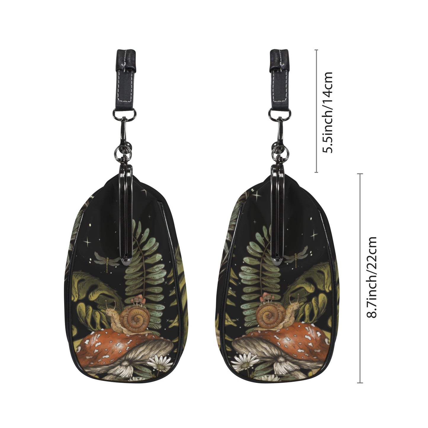 Goblincore Mushroom & Ferns Kisslock Purse