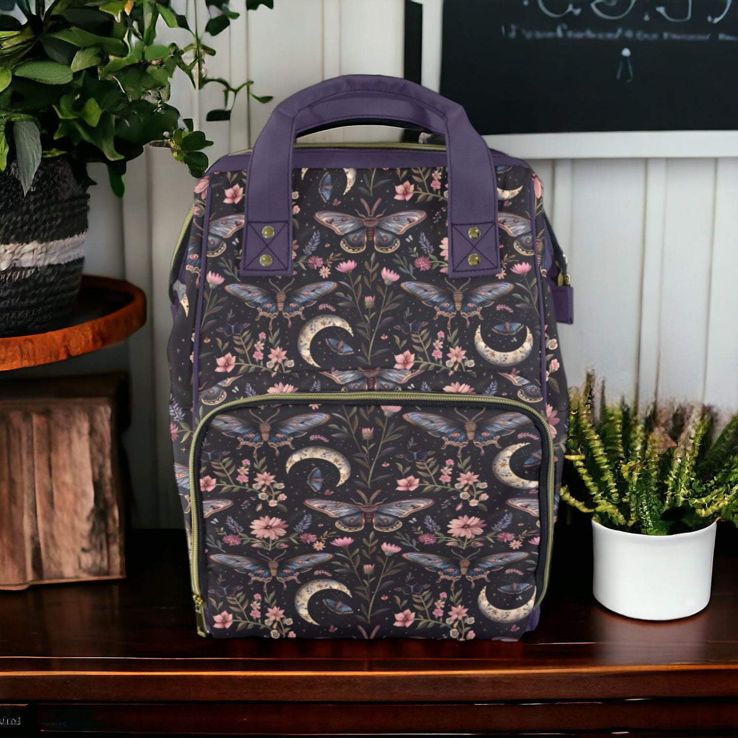 Night Garden Butterflies Moons Diaper Backpack