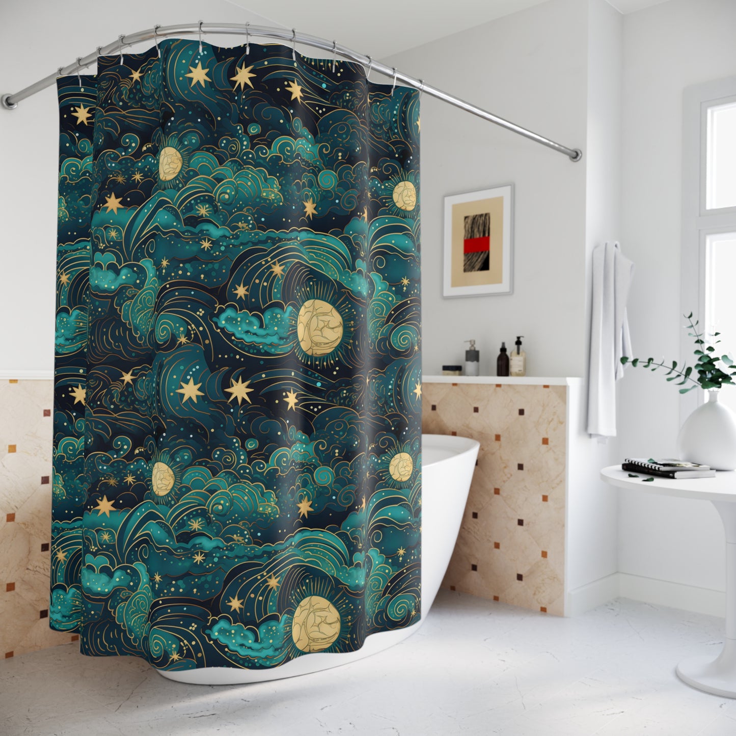 Celestial Starry Nights Shower Curtain & Bath Mat