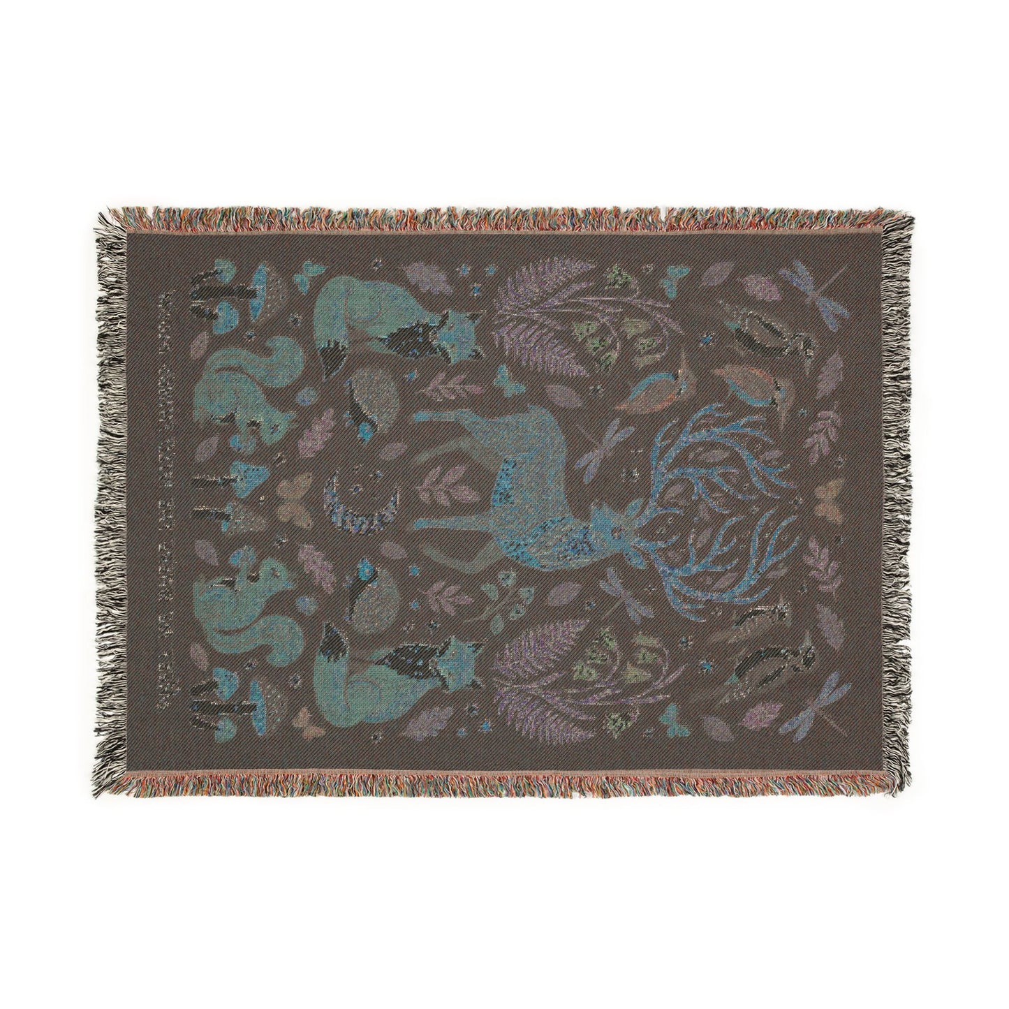 Woodland Animals Woven Blanket