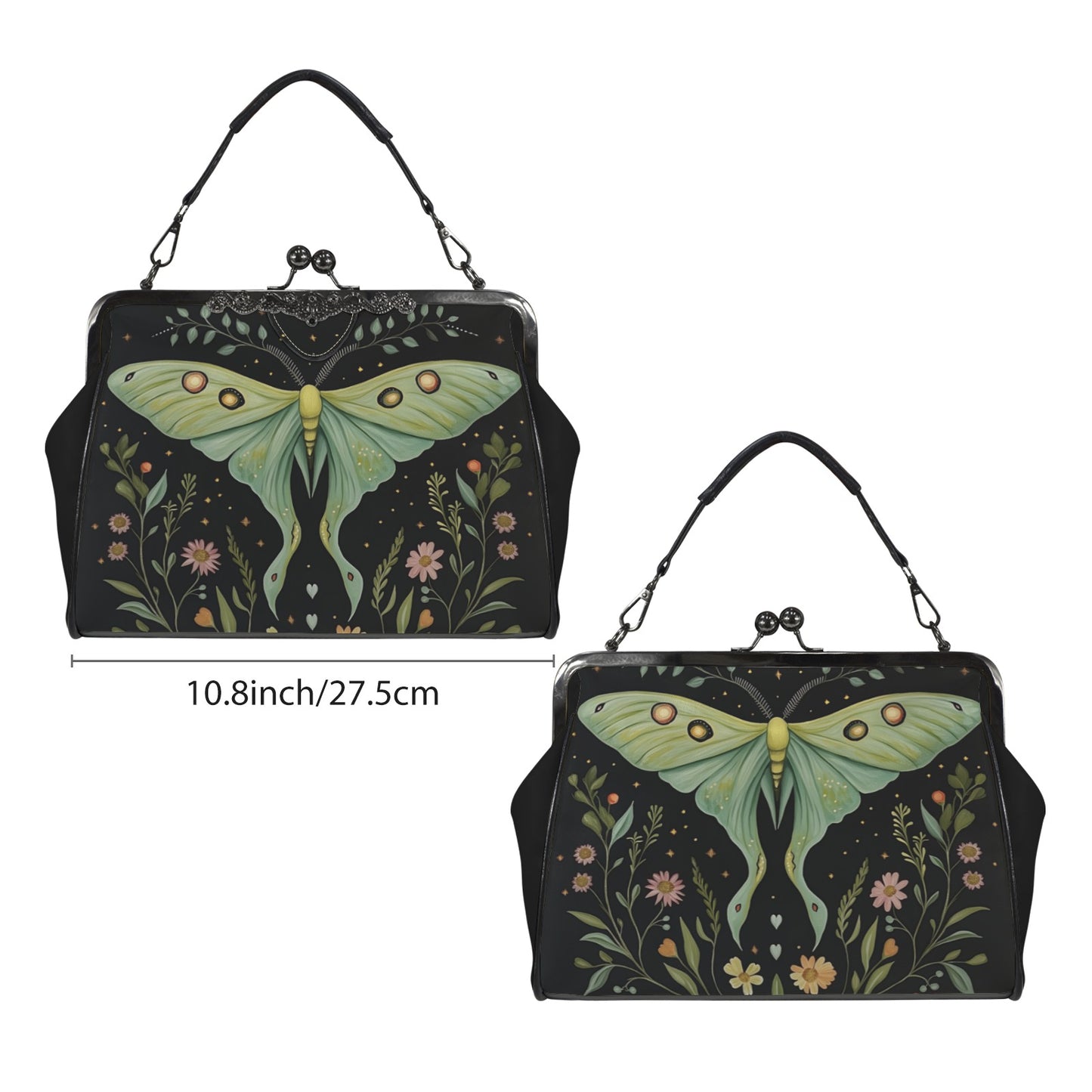 Luna Moth Cottagecore Kisslock Purse