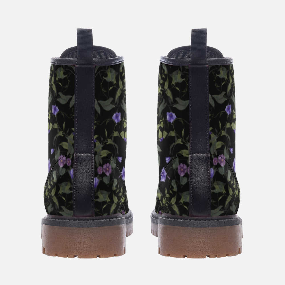 Morning Glory Floral Combat Boots