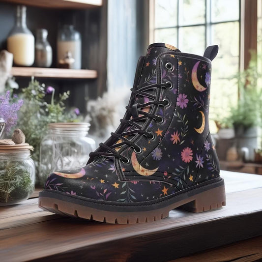 Celestial Moons and Flowers Boots