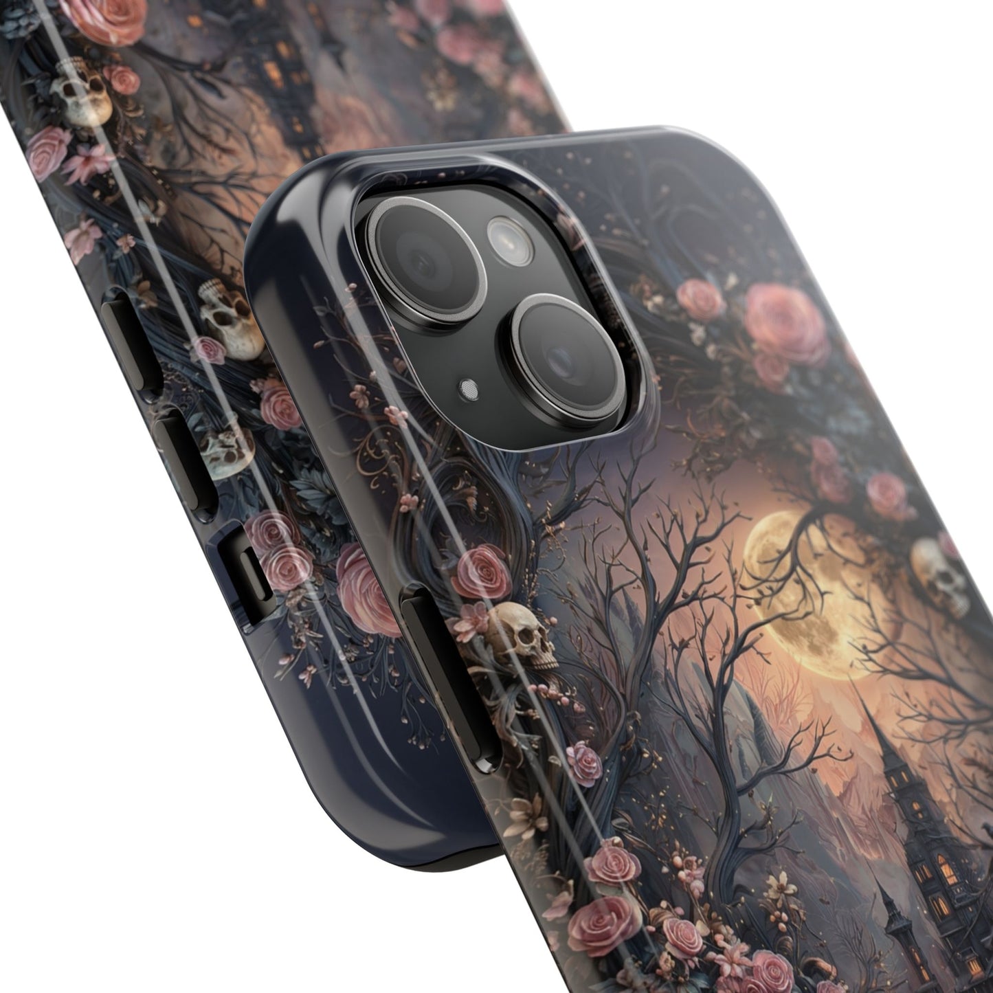 Gothic Castle Roses and Skulls Phone Case