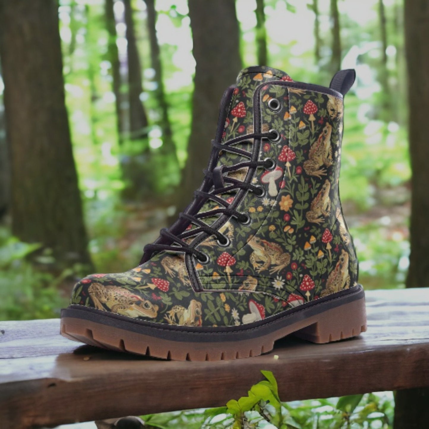 Magic Toads & Mushrooms Vegan Boots