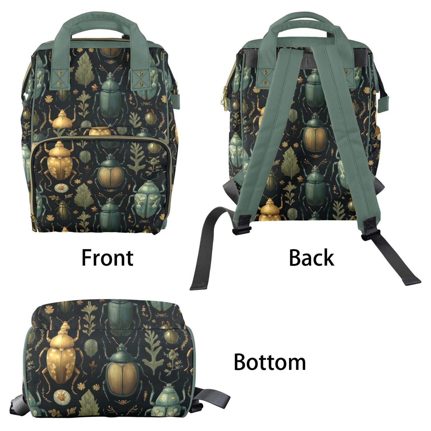 Whimsical Beetles Diaper Bag Backpack