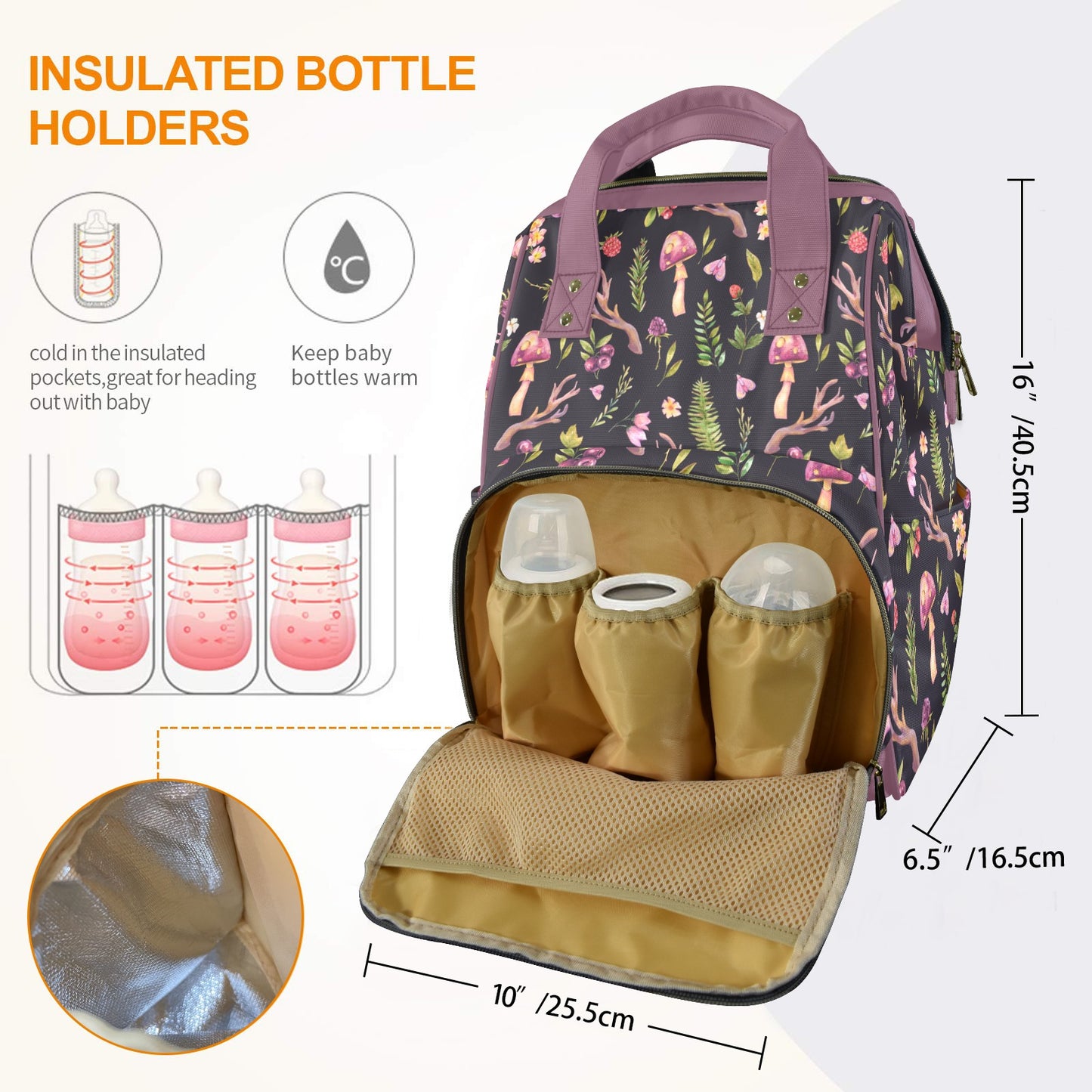 Fairy Mushroom Diaper Backpack