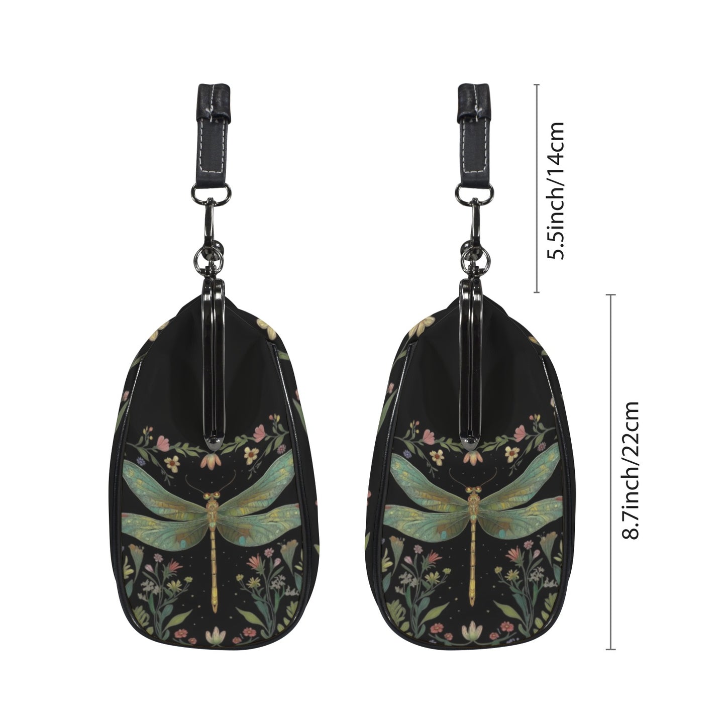 Dragonfly & Flowers Kisslock Handbag