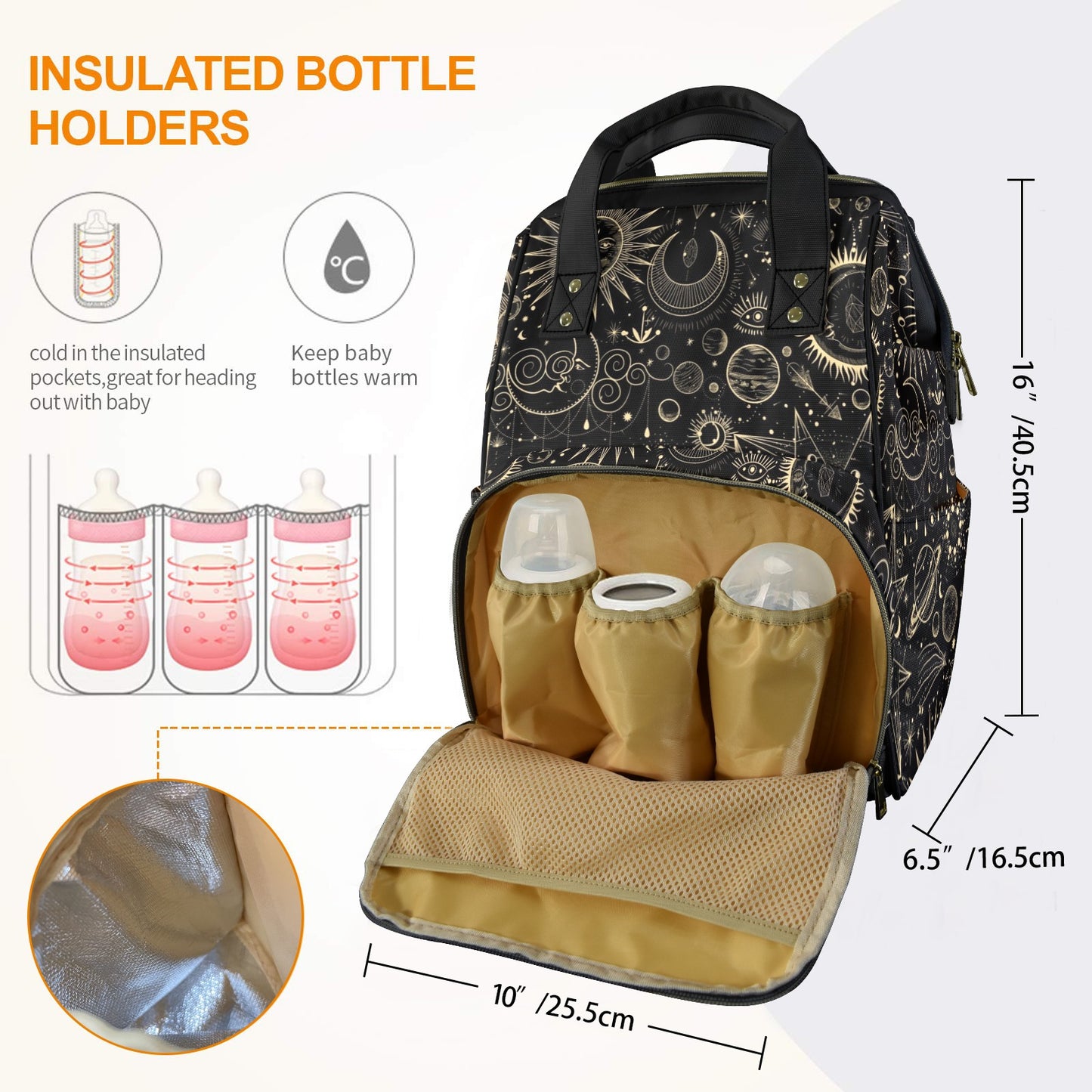 Celestial Stars Witchy Diaper Backpack