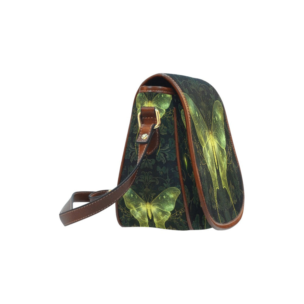 Luminous Luna Moth Saddle Bag Purse