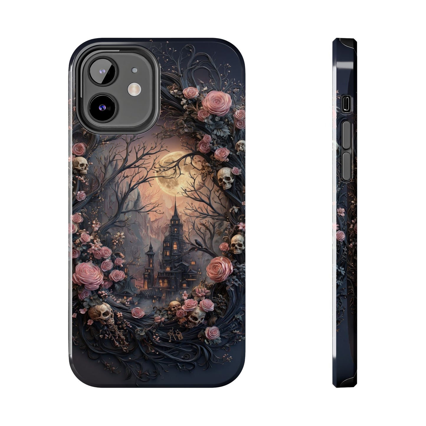 Gothic Castle Roses and Skulls Phone Case